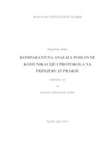 Komparativna analiza poslovne komunikacije i protokola na primjeru iz prakse