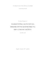 MARKETINŠKA KONCEPCIJA DEKORATIVNE KOZMETIKE NA HRVATSKOM TRŽIŠTU