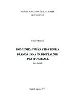 KOMUNIKACIJSKA STRATEGIJA BRENDA JANA NA DIGITALNIM PLATFORMAMA