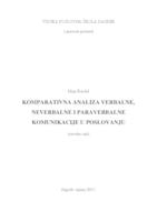 KOMPARATIVNA ANALIZA VERBALNE, NEVERBALNE I PARAVERBALNE KOMUNIKACIJE U POSLOVANJU