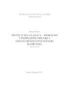 MOTIVACIJA GLASAČA – MORALNO UTEMELJENE ODLUKE I ODGOVORNOSTI POLITIČKIH KAMPANJA