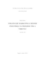 STRATEGIJE MARKETINGA MESNIH INDUSTRIJA NA PRIMJERU PIK-A VRBOVEC