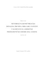 NEVERBALNA KOMUNIKACIJA DONALDA TRUMPA I HILLARY CLINTON U KAMPANJI ZA AMERIČKE PREDSJEDNIČKE IZBORE 2016. GODINE