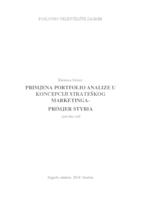 PRIMJENA PORTFOLIO ANALIZE U KONCEPCIJI STRATEŠKOG MARKETINGA - PRIMJER STYRIA