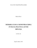 MEDIJSKA ULOGA I KOMUNIKACIJSKA FUNKCIJA PRAĆENJA JAVNIH ZBIVANJA