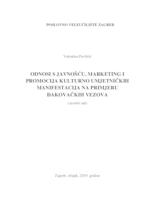 ODNOSI S JAVNOŠĆU, MARKETING I PROMOCIJA KULTURNO UMJETNIČKIH MANIFESTACIJA NA PRIMJERU ĐAKOVAČKIH VEZOVA