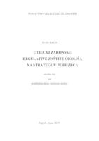 UTJECAJ ZAKONSKE REGULATIVE ZAŠTITE OKOLIŠA NA STRATEGIJU PODUZEĆA