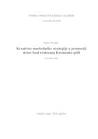 KREATIVNE MARKETINŠKE STRATEGIJE U PROMOCIJI STREET FOOD RESTORANA KREMENKO GRILL