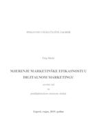 MJERENJE MARKETINŠKE EFIKASNOSTI U DIGITALNOM MARKETINGU