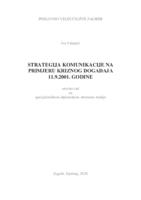 STRATEGIJA KOMUNIKACIJE NA PRIMJERU KRIZNOG DOGAĐAJA 11.9.2001. GODINE