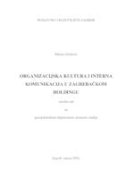 ORGANIZACIJSKA KULTURA I INTERNA KOMUNIKACIJA U ZAGREBAČKOM HOLDINGU