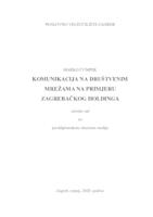 KOMUNIKACIJA NA DRUŠTVENIM MREŽAMA NA PRIMJERU ZAGREBAČKOG HOLDINGA