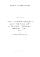 Utjecaj potresa i pandemije na stanovništvo u Sisačko-moslavačkoj županiji: komunikacijski, ekonomski i psihološki aspekti