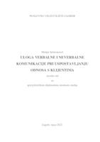 Uloga verbalne i neverbalne komunikacije pri uspostavljanju odnosa s klijentima