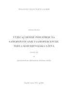 Utjecaj modne industrije na samopoštovanje i samopercepciju tijela kod djevojaka i žena