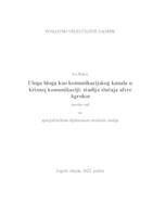 Uloga bloga kao komunikacijskog kanala u kriznoj komunikaciji: studija slučaja afere Agrokor