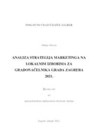 Analiza strategija marketinga na lokalnim izborima za gradonačelnika grada Zagreba 2021