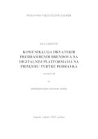 Komunikacija hrvatskih prehrambenih brendova na digitalnim platformama na primjeru tvrtke Podravka