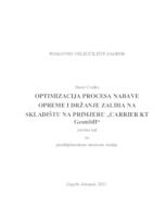 Optimizacija procesa nabave opreme i držanje zaliha na skladištu na primjeru "Carrier KT GesmbH"