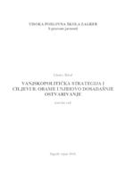 Vanjskopolitička strategija i ciljevi B.Obame i njihovo dosadašnje ostvarivanje