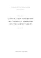 Komunikacija u neprofitnim organizacijama na primjeru Hrvatskog crvenog križa