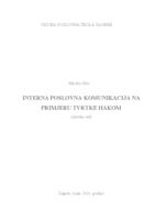 Interna poslovna komunikacija na primjeru tvrtke HAKOM