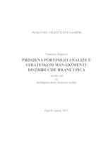 Primjena portfolio analize u strateškom managementu distribucije hrane i pića