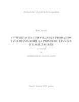 OPTIMIZACIJA UPRAVLJANJA PRODAJOM I ZALIHAMA ROBE NA PRIMJERU LESNINA H D.O.O. ZAGREB