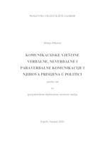 KOMUNIKACIJSKE VJEŠTINE VERBALNE, NEVERBALNE I PARAVERBALNE KOMUNIKACIJE I NJIHOVA PRIMJENA U POLITICI