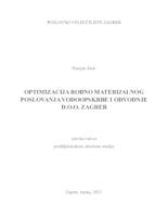 Optimizacija robno materijalnog poslovanja Vodoopskrbe i odvodnje d.o.o. Zagreb