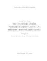 prikaz prve stranice dokumenta Argumentacija analize predsjedničkih sučeljavanja na izborima u Hrvatskoj 2019. godine
