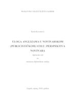 prikaz prve stranice dokumenta Uloga anglizama u novinarskom (publicističkom) stilu: perspektiva novinara