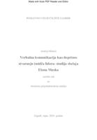 prikaz prve stranice dokumenta Verbalna komunikacija kao doprinos stvaranju imidža lidera: studija slučaja Elona Muska