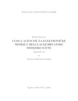 prikaz prve stranice dokumenta Uloga Agencije za elektroničke medije u regulaciji hrvatske medijske scene