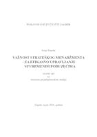 prikaz prve stranice dokumenta Važnost strateškog menadžmenta za efikasno upravljanje suvremenim poduzećima