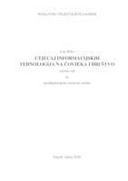 prikaz prve stranice dokumenta UTJECAJ INFORMACIJSKIH TEHNOLOGIJA NA ČOVJEKA I DRUŠTVO