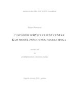 prikaz prve stranice dokumenta Customer service client centar kao model poslovnog marketinga