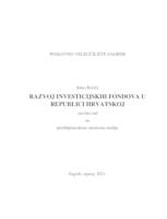 prikaz prve stranice dokumenta RAZVOJ INVESTICIJSKIH FONDOVA U REPUBLICI HRVATSKOJ